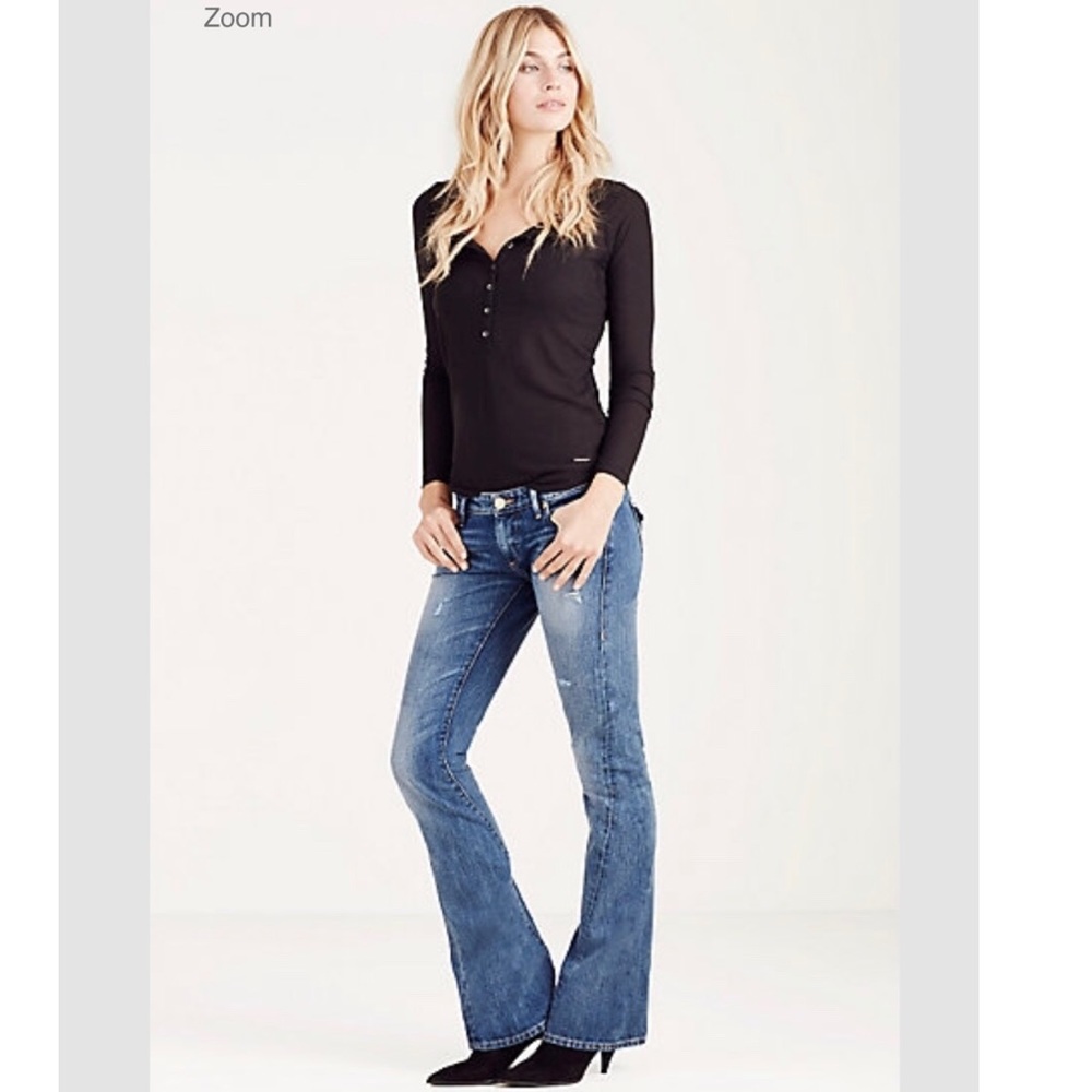 True Religion Joey Flare Distressed Jeans